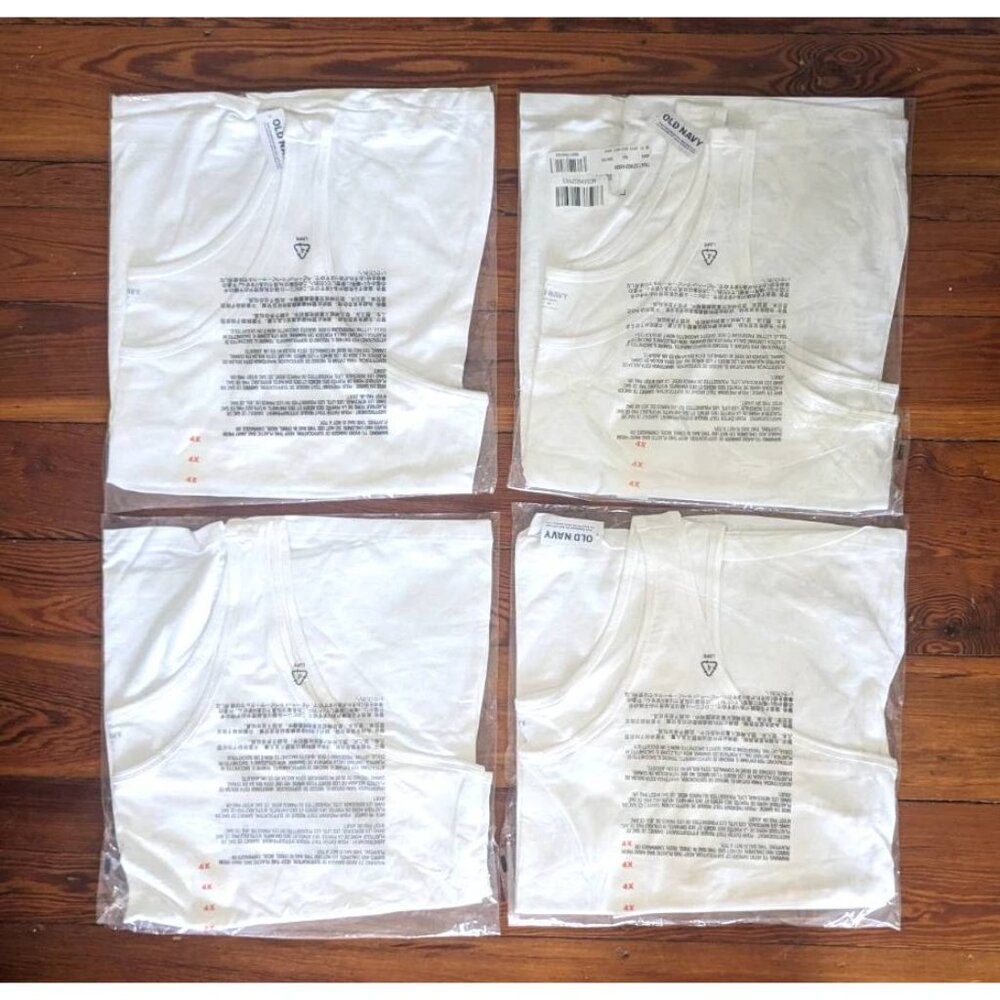 LOT OF 4 Old Navy white first layer tank top women's Plus Size 4X scoop neck